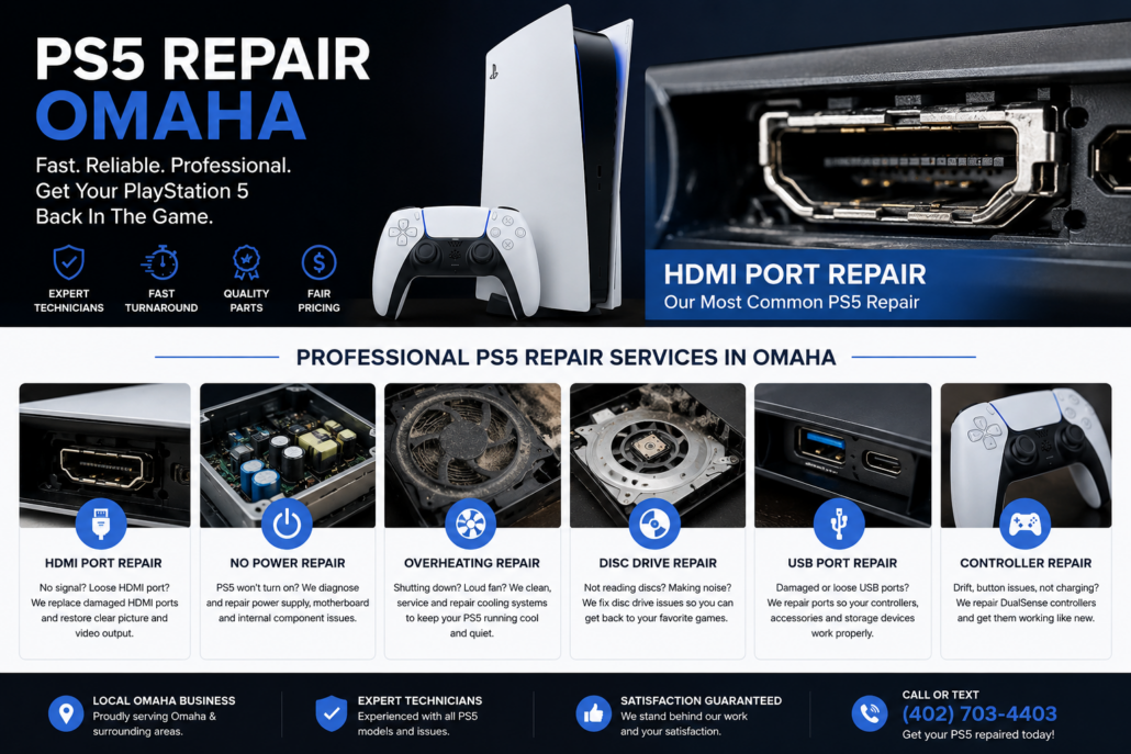 ps5 repair omaha hdmi port repair playstation 5 console